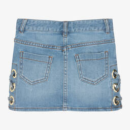 Chloé-Girls Blue Denim Eyelet Skirt | Childrensalon Outlet