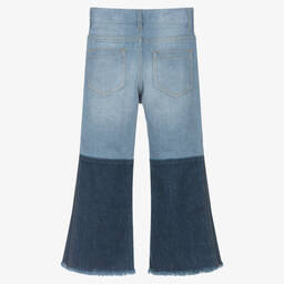 Chloé-Синие джинсы в стиле пэчворк | Childrensalon Outlet