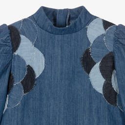 Chloé-Girls Blue Scallop Dress | Childrensalon Outlet
