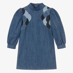 Chloé-Girls Blue Scallop Dress | Childrensalon Outlet