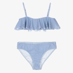 Chloé-Girls Blue Striped Bikini | Childrensalon Outlet