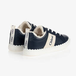 Chloé-Girls Blue & White Trainers | Childrensalon Outlet
