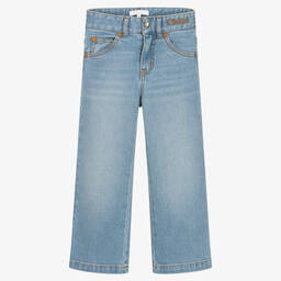 Chloé-Широкие голубые джинсы для девочек | Childrensalon Outlet
