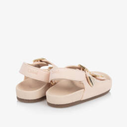 Chloé-Girls Blush Suede Buckle Sandals | Childrensalon Outlet