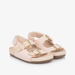 Chloé-Girls Blush Suede Buckle Sandals | Childrensalon Outlet