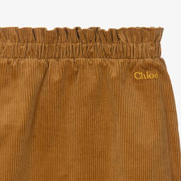 Chloé-Girls Brown Corduroy Skirt  | Childrensalon Outlet