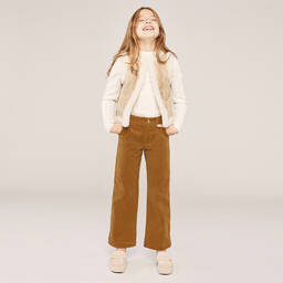 Chloé-Girls Brown Corduroy Trousers | Childrensalon Outlet