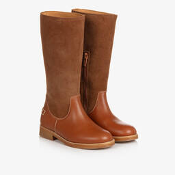 Chloé-Girls Brown Suede & Leather Boots | Childrensalon Outlet