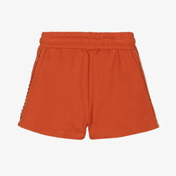 Chloé-Girls Burnt Orange Cotton Logo Shorts | Childrensalon Outlet