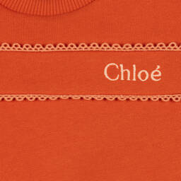 Chloé-Оранжевый хлопковый свитшот | Childrensalon Outlet