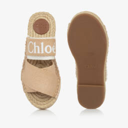 Chloé-Шикарные бежевые сандалии с логотипом для девочек | Childrensalon Outlet