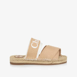 Chloé-Шикарные бежевые сандалии с логотипом для девочек | Childrensalon Outlet