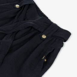 Chloé-Girls Classic Navy Linen Bermudas | Childrensalon Outlet