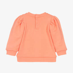 Chloé-Girls Coral Orange Cotton Sweatshirt | Childrensalon Outlet
