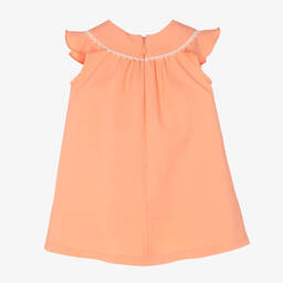 Chloé-Girls Coral Pink Cotton Dress | Childrensalon Outlet