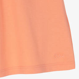 Chloé-Girls Coral Pink Cotton Dress | Childrensalon Outlet