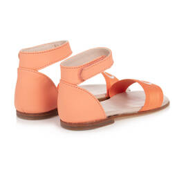 Chloé-Girls Coral Pink Leather Logo Sandals | Childrensalon Outlet