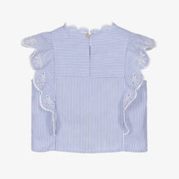 Chloé-Girls Cotton Blouse in Sky Stripes | Childrensalon Outlet