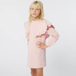 كلوي-فستان لون زهري فاتح مزين بكشكش | Childrensalon Outlet