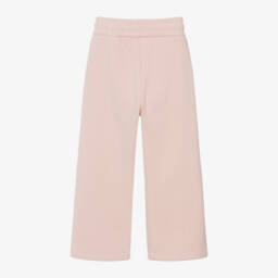 Chloé-Girls Cotton Pink Wide-Leg Trousers | Childrensalon Outlet