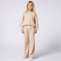 Chloé-Уютный бежевый хлопковый свитшот для девочек | Childrensalon Outlet