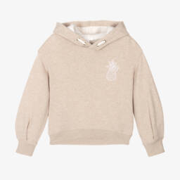Chloé-Уютный бежевый хлопковый свитшот для девочек | Childrensalon Outlet