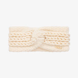 Chloé-Girls Cream Cable Knit Hairband | Childrensalon Outlet