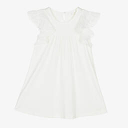 Chloé-Girls Delicate Ivory Ruffle Dress | Childrensalon Outlet