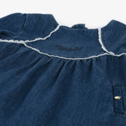 Chloé-Girls Denim Dress with Tights | Childrensalon Outlet