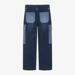 Chloé-Girls Denim Jeans with Contrast Pockets | Childrensalon Outlet