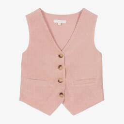 Chloé-Girls Dusty Rose Corduroy Vest | Childrensalon Outlet