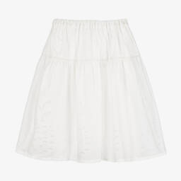 Chloé-Girls Elegant Ivory Cotton Skirt | Childrensalon Outlet