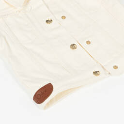 Chloé-Girls Elegant Scalloped Denim Vest | Childrensalon Outlet