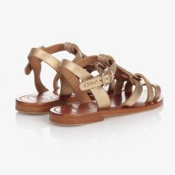 كلوي-صندل جلد لون ذهبي للبنات | Childrensalon Outlet