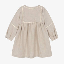 Chloé-Серое хлопковое платье с вышивкой | Childrensalon Outlet