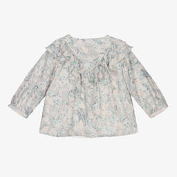 Chloé-Girls Grey Floral Blouse | Childrensalon Outlet