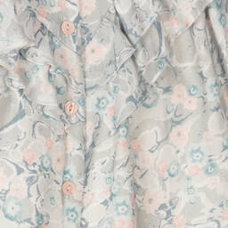 Chloé-Girls Grey Floral Blouse | Childrensalon Outlet