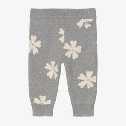 Chloé-Серые трикотажные брюки с цветами | Childrensalon Outlet
