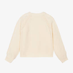 Chloé-بلوف قطن محبوك لون عاجي للبنات | Childrensalon Outlet