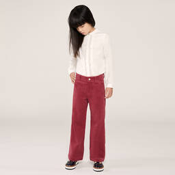 Chloé-بلوز قطن لون عاجي للبنات | Childrensalon Outlet