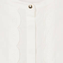 Chloé-بلوز قطن لون عاجي للبنات | Childrensalon Outlet