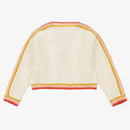 Chloé-Girls Ivory Cotton Crochet Cardigan | Childrensalon Outlet