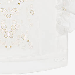 كلوي-بلوز قطن بوبلين لون عاجي للبنات | Childrensalon Outlet