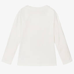 Chloé-Girls Ivory Cotton Embroidered Top | Childrensalon Outlet