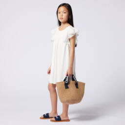 Chloé-Платье из кремового хлопка для девочек | Childrensalon Outlet