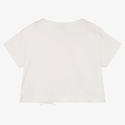 Chloé-Girls Ivory Cotton Logo T-Shirt | Childrensalon Outlet