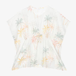 Chloé-قَفطان بطبعة النخيل قطن لون عاجي | Childrensalon Outlet