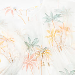 Chloé-قَفطان بطبعة النخيل قطن لون عاجي | Childrensalon Outlet