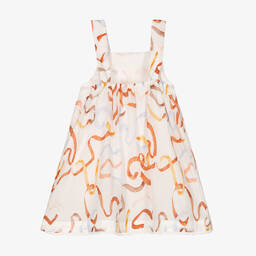 Chloé-Girls Ivory Cotton Ribbon Dress | Childrensalon Outlet