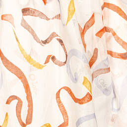 Chloé-Кремовый хлопковый кафтан с лентами | Childrensalon Outlet